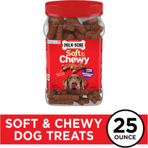 Milk-Bone Soft & Chewy Dog Treats, 25 Ounce, Beef & Filet Mignon Recipe, Made with Real Chuck Roast