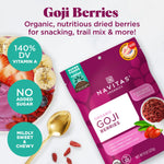 Navitas Organics Goji Berries, 8oz Bag, 8 Servings, USDA Organic, Non GMO, Gluten Free, Vegan