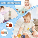 EPOGG 6 in 1 Montessori Toys for Babies 6-12 Months Up - Incl Pull String Toy, Stacking Cups, Tissue Box, Suction Cup Spinner, Stacking Blocks,Activity Cube, Baby Toys for 1 2 3 Year Old