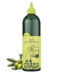 Graza Sizzle Single Origin Extra Virgin Olive Oil, 25.3 Fl Oz (750ml), Cooking Oil in a Squeeze Bottle from Spain