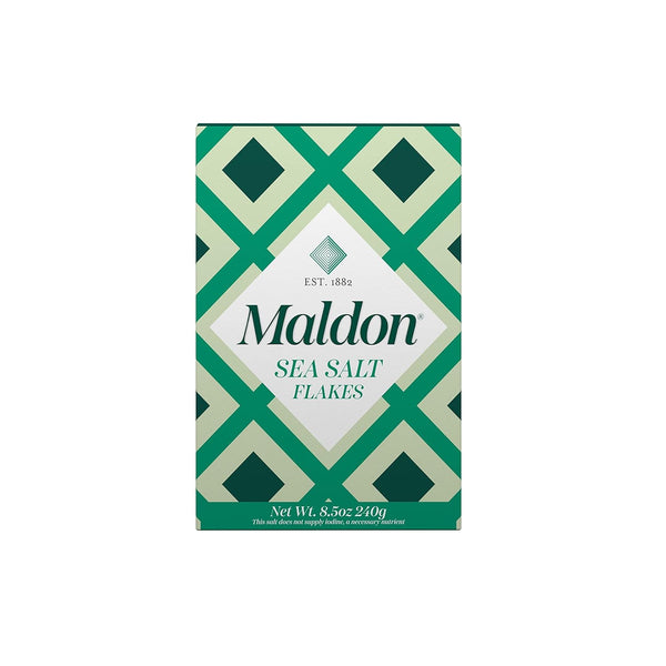 Maldon Sea Salt Flakes 8.5 oz (240 g) pyramid shaped gourmet salt perfect for various dishes