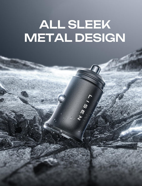 Dual USB-C Car Charger with 90W Power Delivery for iPhone and Samsung