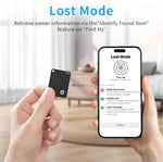 Air Smart Tag (Black) 2 Pack, Smart Tracker Card Compatible with Apple Find My (iOS only), Bluetooth Tracker with Wireless Charging, IP68 Waterproof Finder, Item Finder with Key Ring/Nylon Lanyard.