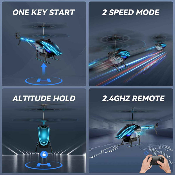 BUSSGO RC Helicopter 30Mins Flight, 7 LED Light Modes, Altitude Hold, RC Toys for Kids