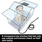 texsens weatherproof large outdoor cat shelter with roof window & cozy cushion