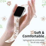witzon floral band compatible with apple watch 40mm 41mm 38mm 42mm 44mm 45mm 46mm 49mm silicone dressy strap