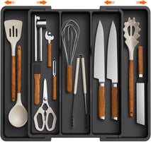 Lifewit Utensil Organizer for Kitchen Drawers with Adjustable Cutlery Holder