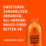 Nate's 100% Pure, Raw & Unfiltered Honey - Award-Winning Taste, 32oz Squeeze Bottle