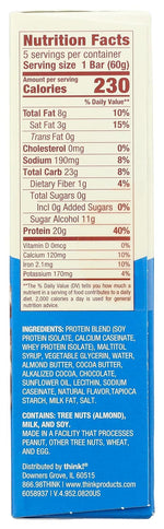 Glanbia Performance Thinkthin High Protein Bars, Brownie Crunch, 5 Count, Gluten Free