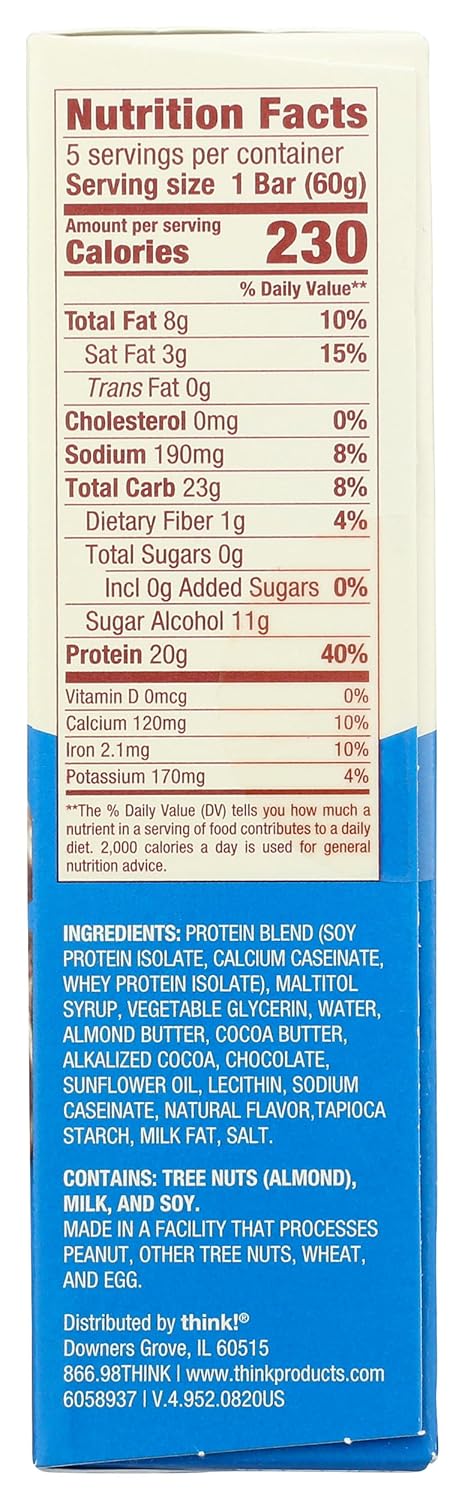 Glanbia Performance Thinkthin High Protein Bars, Brownie Crunch, 5 Count, Gluten Free
