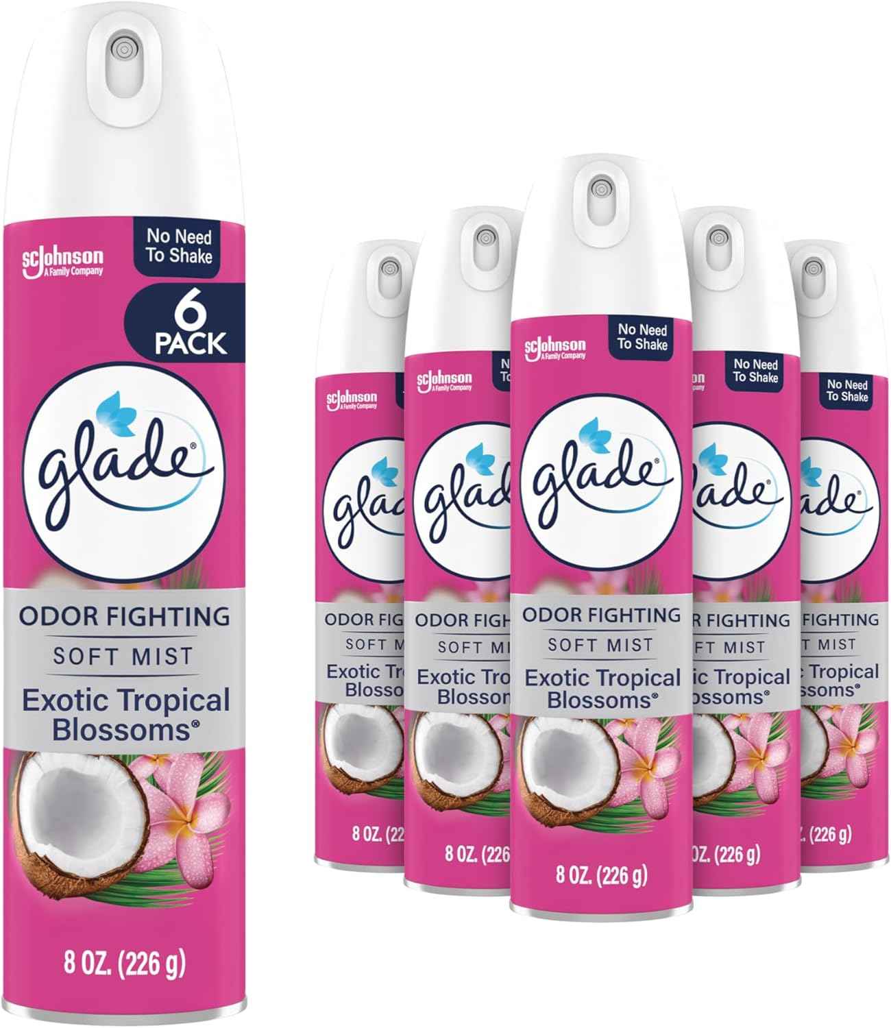 Glade Air Freshener Room Spray, Clean Linen Scent, Odor Fighting to Deliver Long Lasting Freshness, 8 Oz, 6 Count