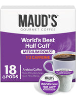 Maud's Half Caff Coffee Pods, 100 ct, Medium Roast Coffee in Single Serve Pods