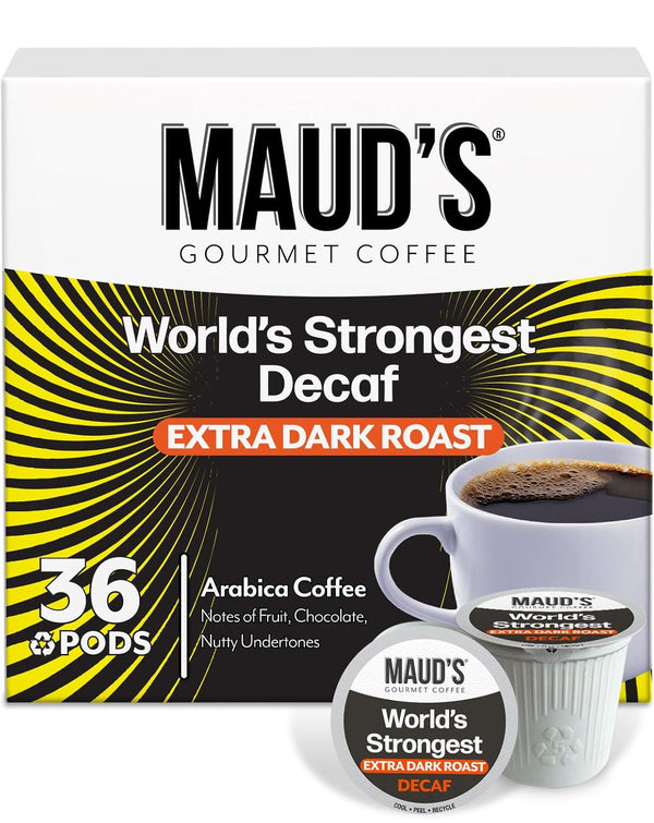 Maud's Decaf Dark Roast Coffee Pods, 100 count, Compatible with Keurig K Cups Maker