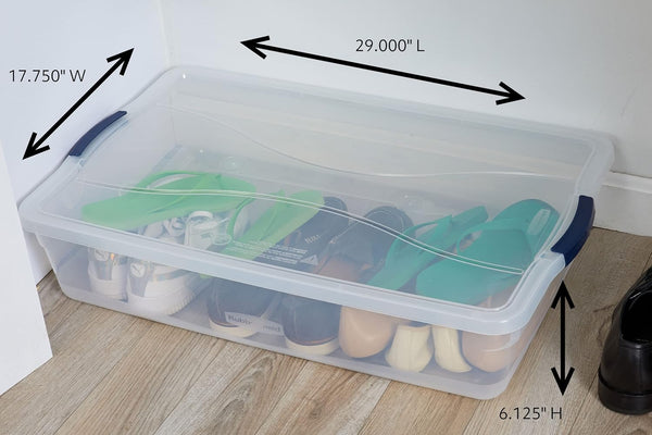Rubbermaid Cleverstore 42 Quart Stackable Plastic Storage Bin Set