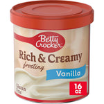 Betty Crocker Gluten-Free Vanilla Frosting, 16 oz, Artificially Flavored, Rich and Creamy