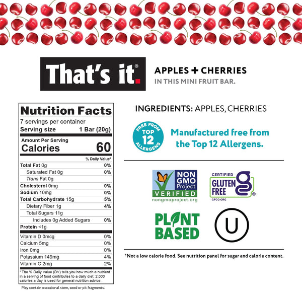 That's it. Mini Fruit Bars Variety 35 Pack No Sugar Plant-Based Vegan Gluten Free
