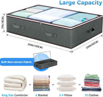 Budding Joy 90L Foldable Underbed Storage Containers, Closet Organizers for Blankets, Clothing, Comforters, Pillows, Linen Sheets