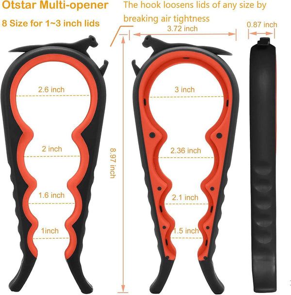 Otstar Jar Opener, Multi-Function, Weak Hands, Seniors, Arthritis, Low Strength, Easy to Use