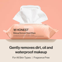 honest beauty fragrance-free makeup remover wipes, 30 count, plant-based, hypoallergenic