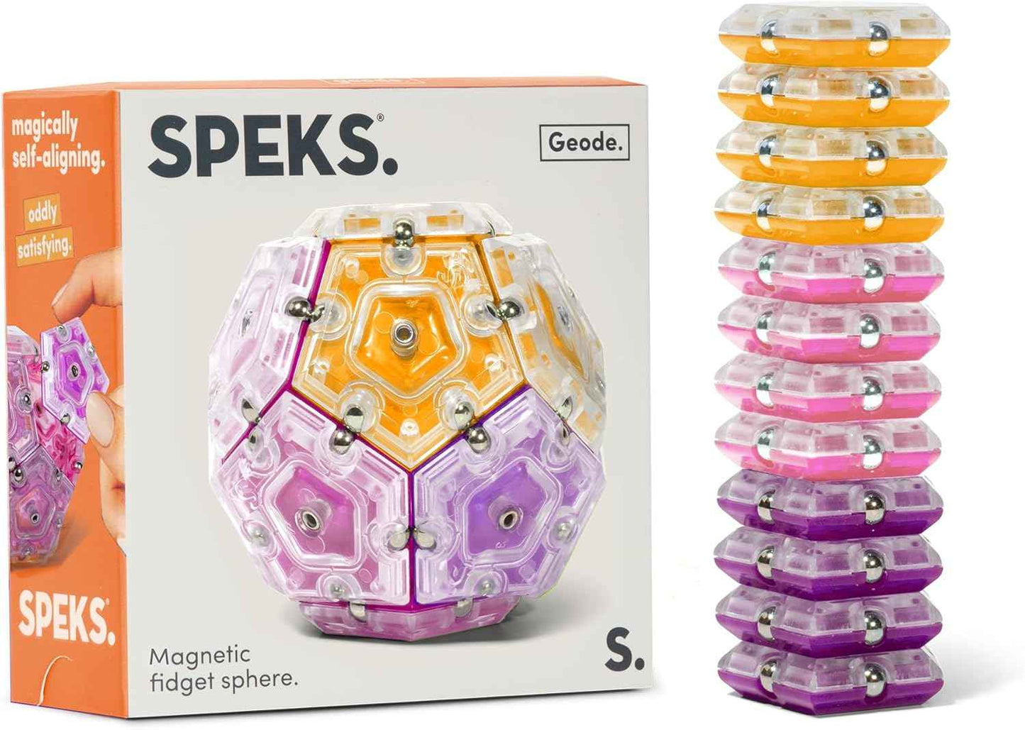 Speks Geode Magnetic Fidget Toy | Sensory Desk Toy for Adults & Teens 14+ | Stress Relief Gift | Sphere, Cool