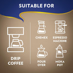 Lavazza medium roast ground coffee, Arabica and Robusta blend, 32 oz bag for drip and espresso preparations