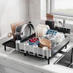 304 Stainless Steel Expandable Dish Drying Rack for Kitchen Counter