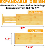 Bamboo dresser drawer dividers for organization and customization