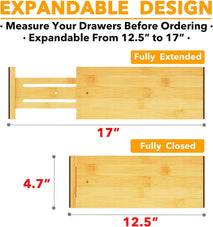 Bamboo dresser drawer dividers for organization and customization