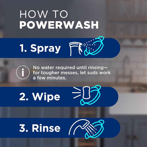 Dawn Powerwash Gain Original Dish Spray, Liquid Dish Soap, Dish Soap Refill, , 1 Starter Kit + 3 Refills, 64 Fl Oz Total (16 fl oz/bottle)