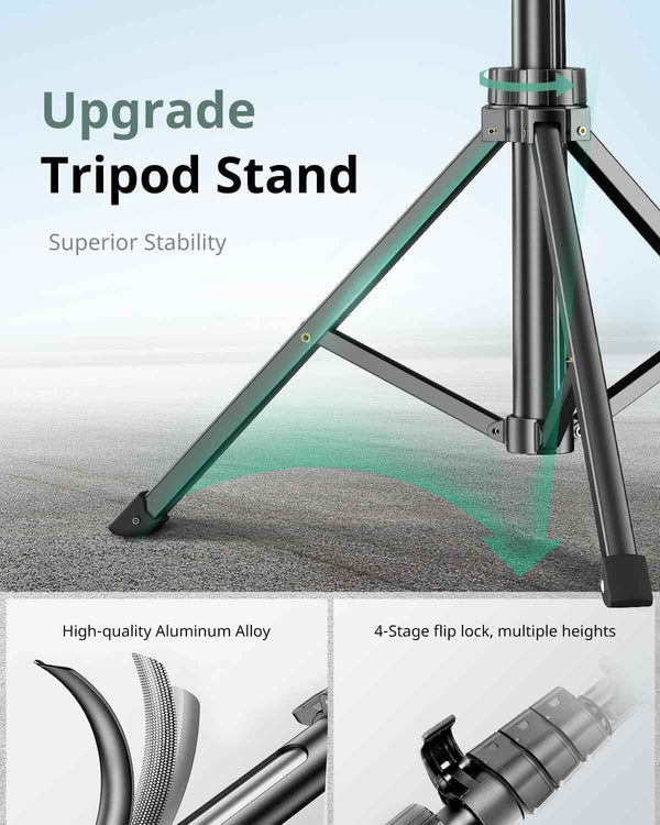 SENSYNE 62" Extendable Phone Tripod & Selfie Stick with Wireless Remote for iPhone and Android Phones