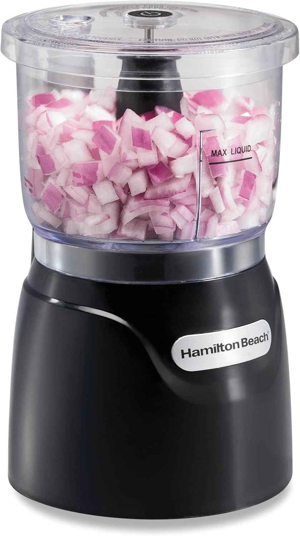 Hamilton Beach 3-Cup Electric Vegetable Chopper & Mini Food Processor, 350 Watts, Stainless Steel