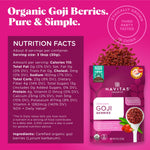 Navitas Organics Goji Berries, 8oz Bag, 8 Servings, USDA Organic, Non GMO, Gluten Free, Vegan