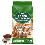 Green Mountain Coffee Roasters Caramel Vanilla Cream Ground Flavored Light Roast Coffee, 12oz Bag