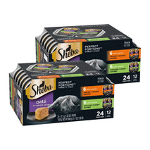 sheba perfect portions wet cat food pate savory chicken entree and roasted turkey entree 12 count 24 servings