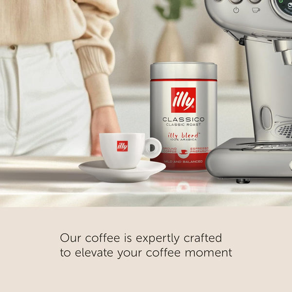 Illy Caffe Medium Roast Espresso Classico Ground Coffee, 8.8 OZ