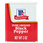 McCormick Pure Ground Black Pepper, 3oz, Non GMO, Hand-harvested, Sharp Earthy Flavor