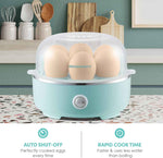 Electric 7-Egg Capacity Egg Cooker with Auto Shut-Off, Measuring Cup Included, Retro Mint