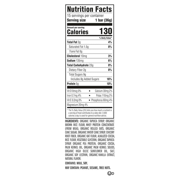 Organic Oats Chocolate Flavored Mint Crispy Snack Bars 15 Pack