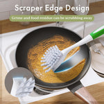 Dish Brush with Handle, 2 Pack Kitchen Scrub Brushes for Cleaning, Dish Scrubber with Stiff Bristles for Sink, Pots, Pans