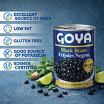 Goya Foods 15.5 Ounce Black Beans, 8 Pack, Gluten Free, Low Fat, Kosher
