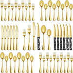 MUTNITT Silverware Set with Steak Knives Service for 4,Stainless Steel Flatware, Mirror Polished Cutlery Utensil Set for Home Kitchen Eating Tableware, Include Fork Knife Spoon, Dishwasher Safe