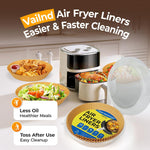 Air Fryer Liners for Ninja, 205 PCS Heavy-Duty Disposable Air Fryer Liners, 8" Round Airfryer Paper Liners for 5-8 QT Basket, Oil-Proof & Non-Stick Parchment Paper for Baking, Microwave, Oven, Pans