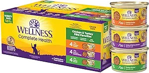 wellness complete health grain-free chicken & turkey cat food 3oz 12 pack