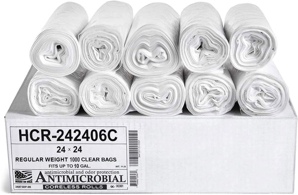 Aluf Plastics High Density Trash Bags, 16 Gallon, 1000 Count, Clear, for Various Uses
