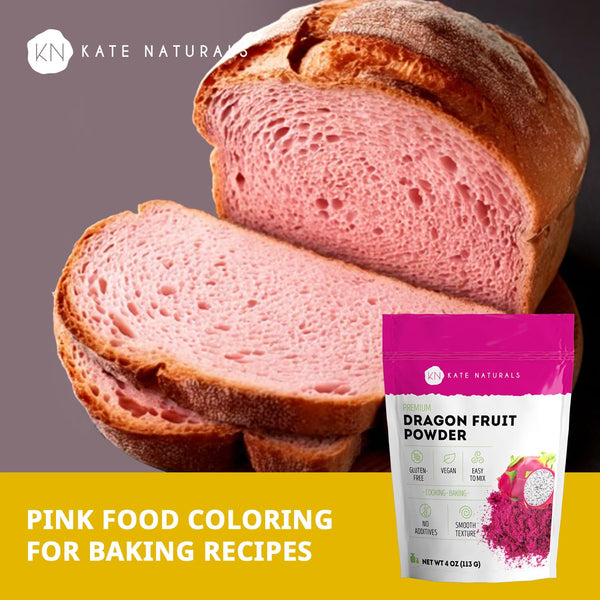 Kate Naturals Dragon Fruit Powder for Baking and Drinks