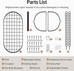 KES 34 Inch Oiled Bronze Hanging Pot Rack, Heavy Duty Oval Pot and Pan Hanging Rack Ceiling Mount, Pot Pan Hangers for Kitchen with 20 Hooks, (For 16" and 24" Joist Mount), KUR221S85-OB