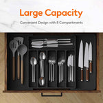Lifewit Large Silverware Drawer Organizer - Expandable Utensil Tray for Kitchen, Adjustable Storage