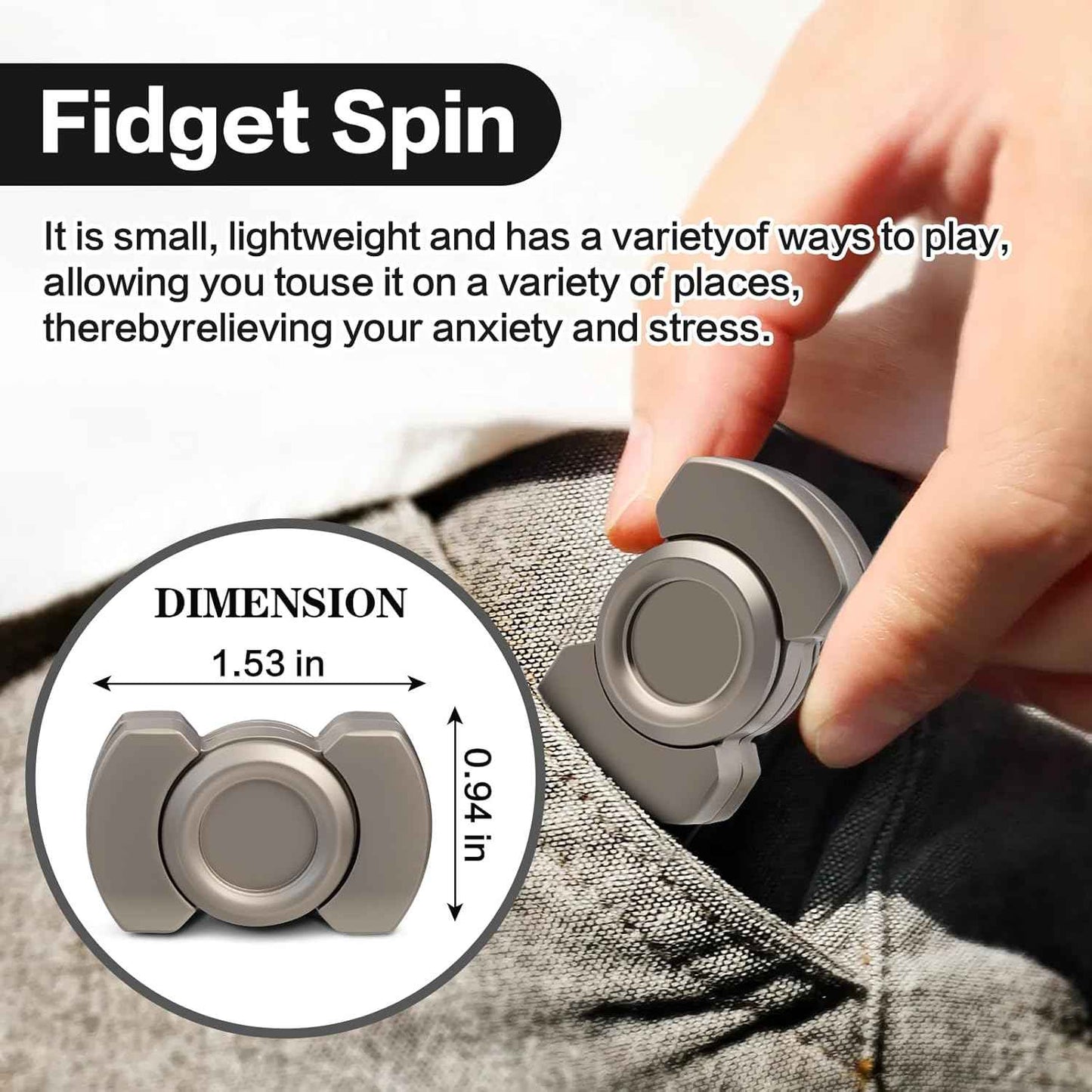 3-in-1 Fidget Toys Adults: Spinner, Slider, Clicker – Magnetic Stainless Steel Bearings for Super-Stable Rotation – Stress Relief, Enhanced Focus, and Habit Breaking, Christmas Party Favor Kid, Silver
