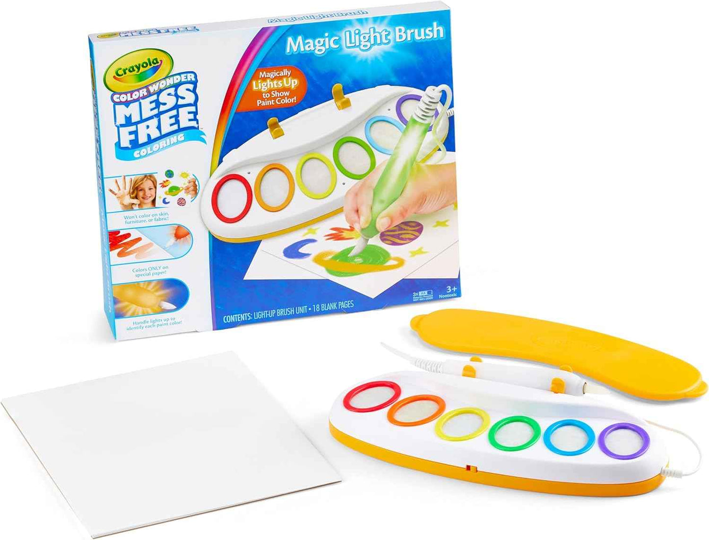 Crayola Color Wonder Magic Light Brush, Mess Free Painting Station for Kids, Toddler Toys & Activities, Holiday & Christmas Gifts for Kids, Ages 3+