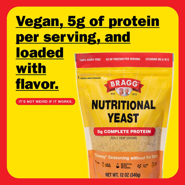 Bragg Premium Nutritional Yeast Seasoning - Vegan, Gluten-Free Parmesan Substitute